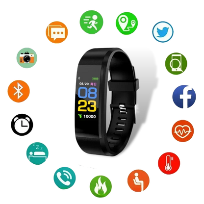 Senior Smartwatch with Heart Rate and Blood Pressure Tracking