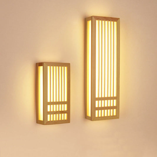 ShizuLight Japanese Wooden LED Wall Lamp with Warm Ambient Glow