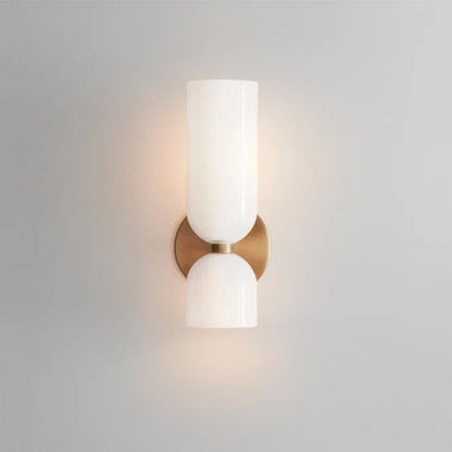 Smoked Glass Tube Wall Lamp with Dual Light
