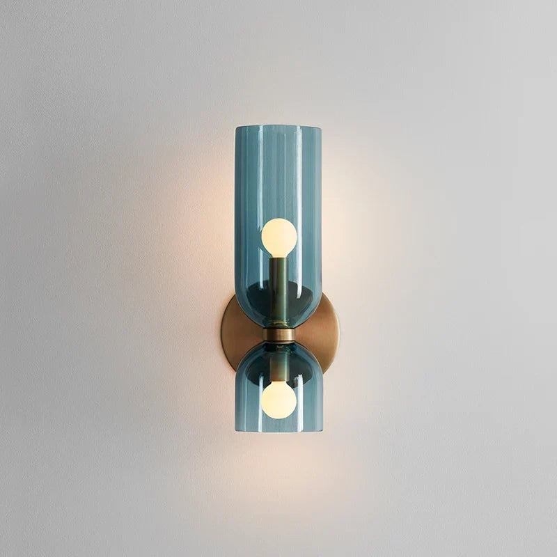 Smoked Glass Tube Wall Lamp with Dual Light