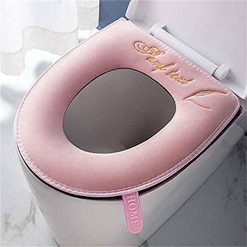 Soft Universal Toilet Seat Cover with Zipper and Handle