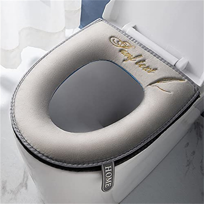 Soft Universal Toilet Seat Cover with Zipper and Handle