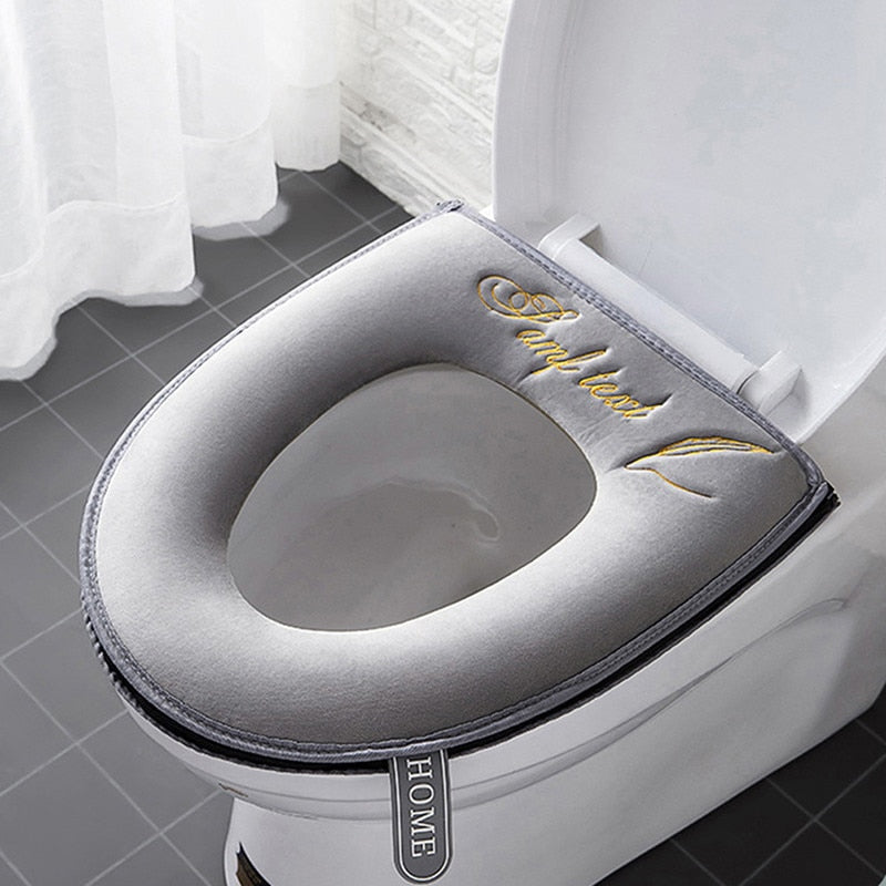 Soft Universal Toilet Seat Cover with Zipper and Handle