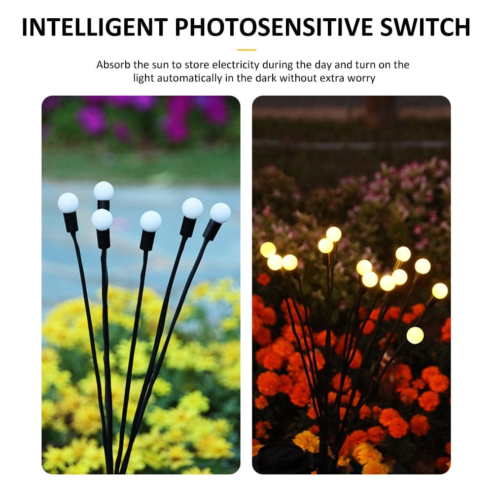 Solar Firefly Garden Lights with Automatic Dusk Activation and IP65 Waterproof Design