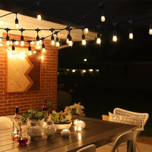 Solar LED Festoon String Lights Waterproof Outdoor Ambient Lighting