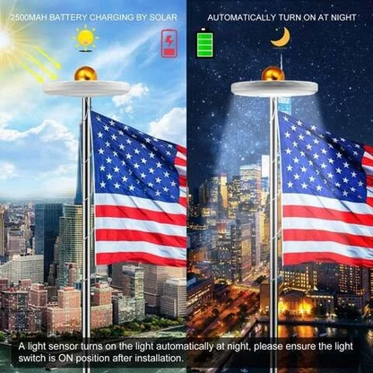 Solar LED Flagpole Light with 26 SMD LEDs and Automatic Dusk Sensor