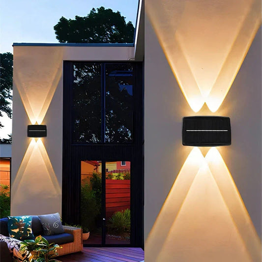 Solar LED Outdoor Wall Light Waterproof Energy Saving Garden Lamp