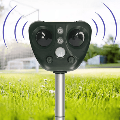 Solar Powered Ultrasonic Bird Repeller with Flashing LEDs and Adjustable Modes