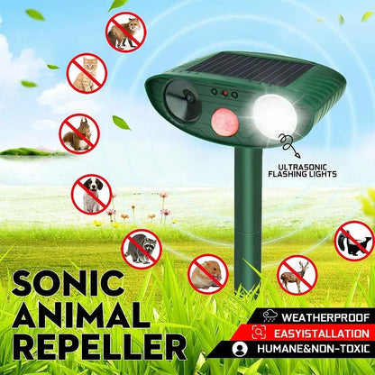 Solar Powered Ultrasonic Deer Repeller 4 Pack with Motion Detection