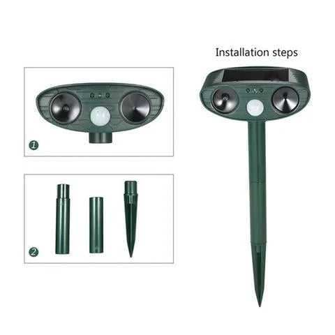 Solar Powered Ultrasonic Deer Repeller 4 Pack with Motion Detection