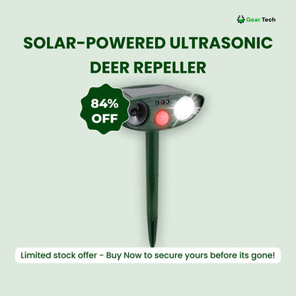 Solar Powered Ultrasonic Deer Repeller with Motion Sensor