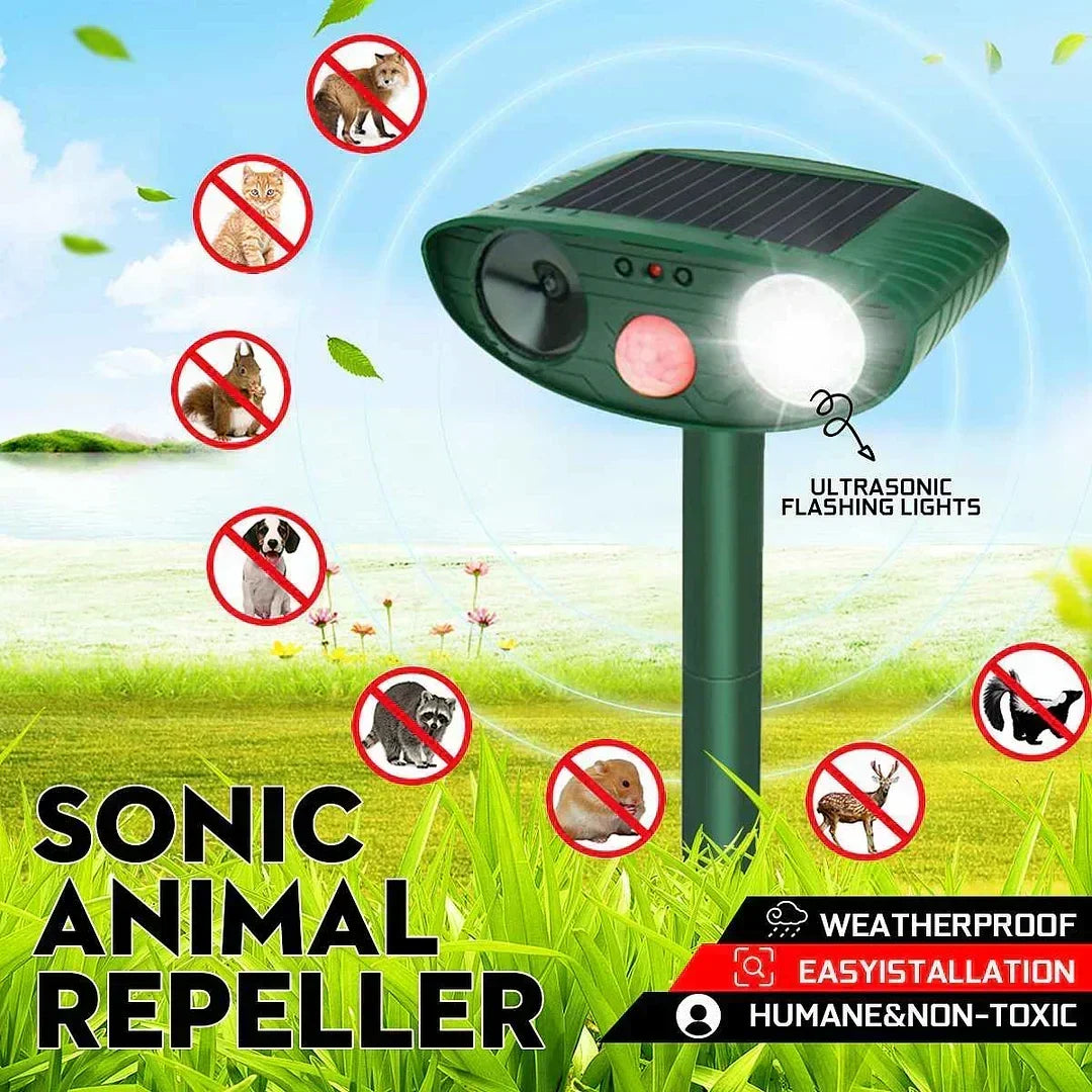Solar Powered Ultrasonic Deer Repeller with Motion Sensor