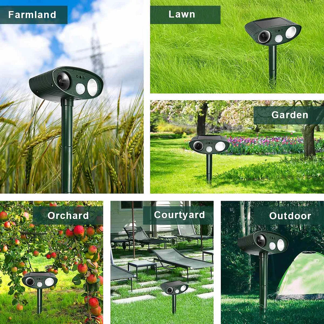 Solar Powered Ultrasonic Deer Repeller with Motion Sensor