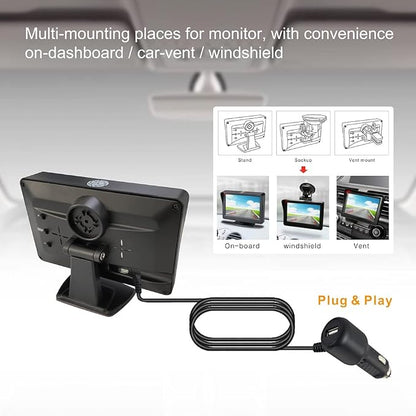 Solar-Powered Wireless HD Rearview Camera IP67