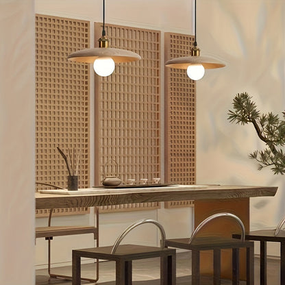 Solid Wood Nordic Pendant Light with Adjustable Suspension