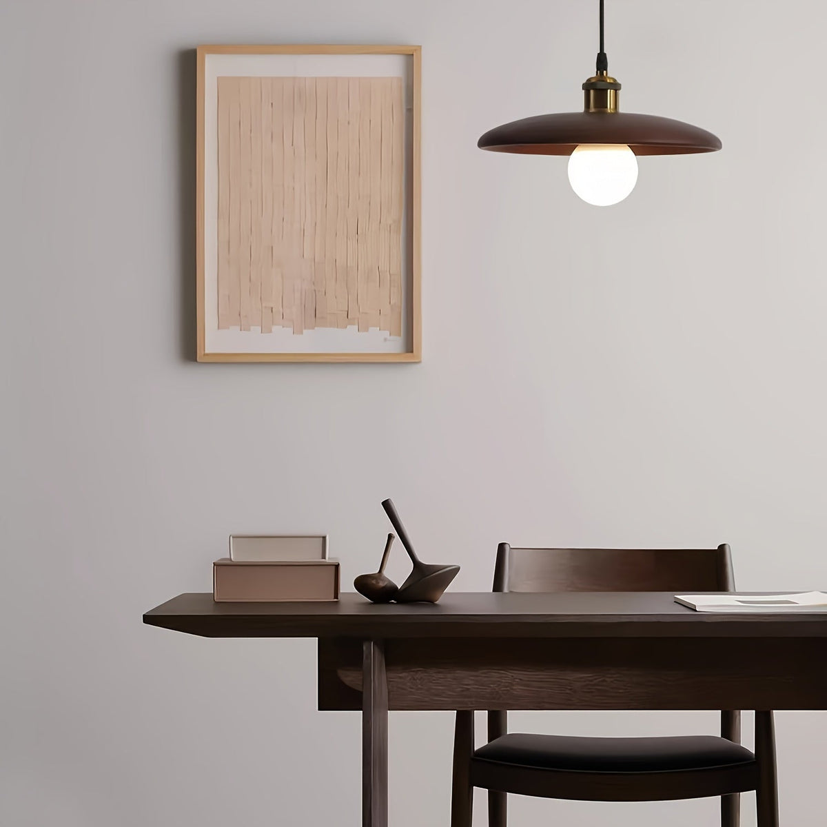 Solid Wood Nordic Pendant Light with Adjustable Suspension