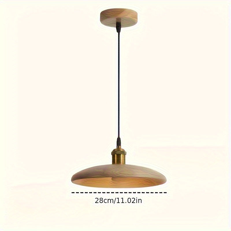 Solid Wood Nordic Pendant Light with Adjustable Suspension