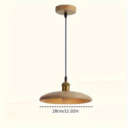 Solid Wood Nordic Pendant Light with Adjustable Suspension