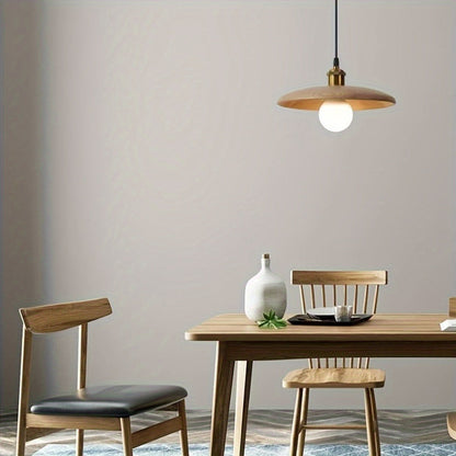 Solid Wood Nordic Pendant Light with Adjustable Suspension