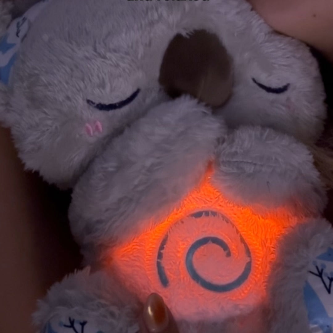 Soothing Koala Breathing Plush Toy with Gentle Vibrations and Night Light