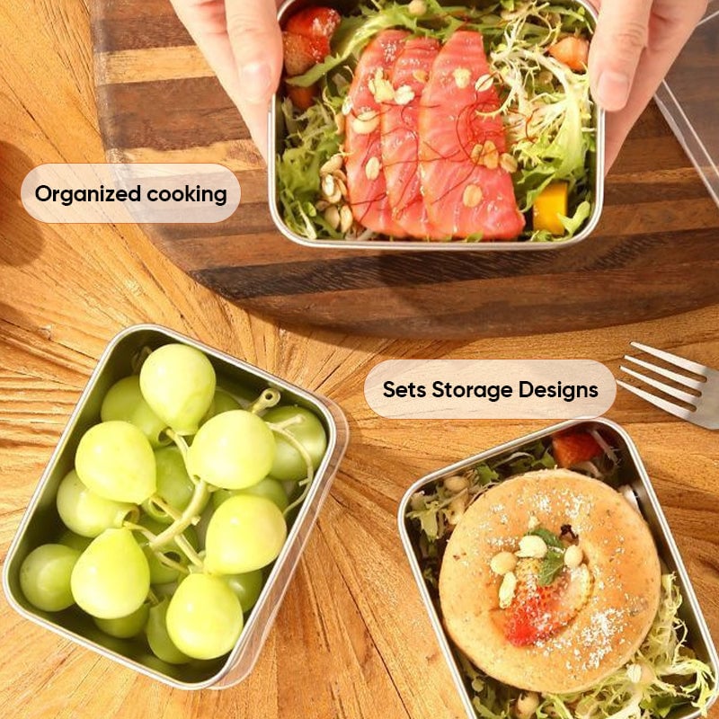 Stainless Steel Food Storage Containers Durable Reusable Meal Boxes