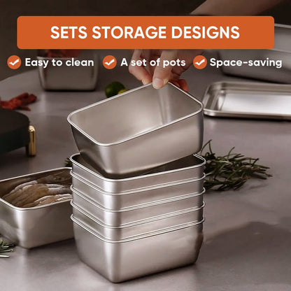 Stainless Steel Food Storage Containers Durable Reusable Meal Boxes
