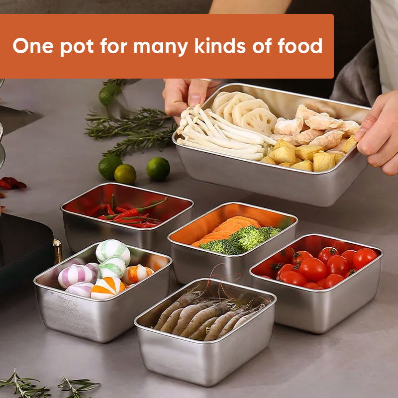 Stainless Steel Food Storage Containers Durable Reusable Meal Boxes