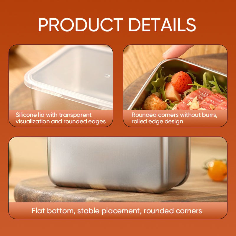 Stainless Steel Food Storage Containers Durable Reusable Meal Boxes