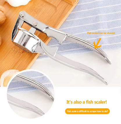 Stainless Steel Garlic Press with Ergonomic Easy Clean Design