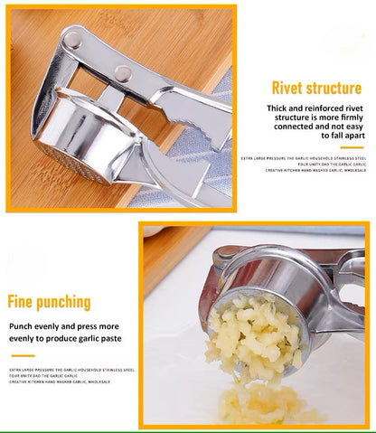 Stainless Steel Garlic Press with Ergonomic Easy Clean Design