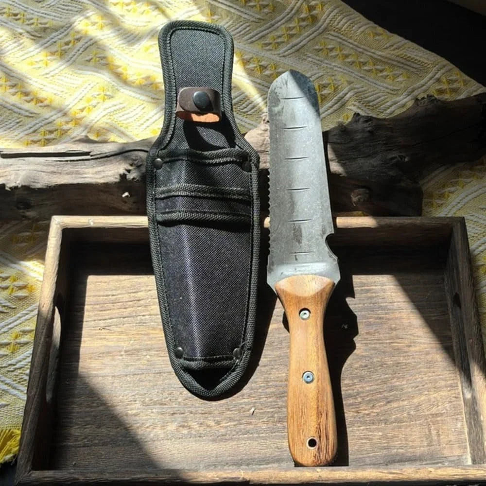 Stainless Steel Hori Hori Garden Tool with Walnut Handle