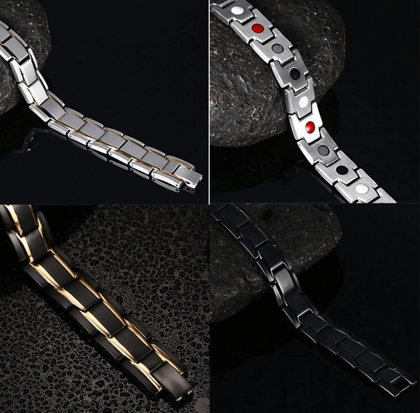 Stainless Steel Magnetic Bracelet with Integrated Energy Magnets