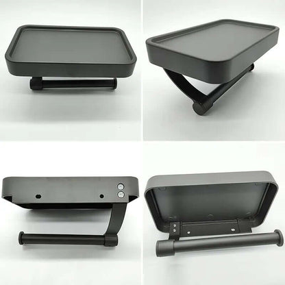Stainless Steel Toilet Paper Holder with Storage Shelf