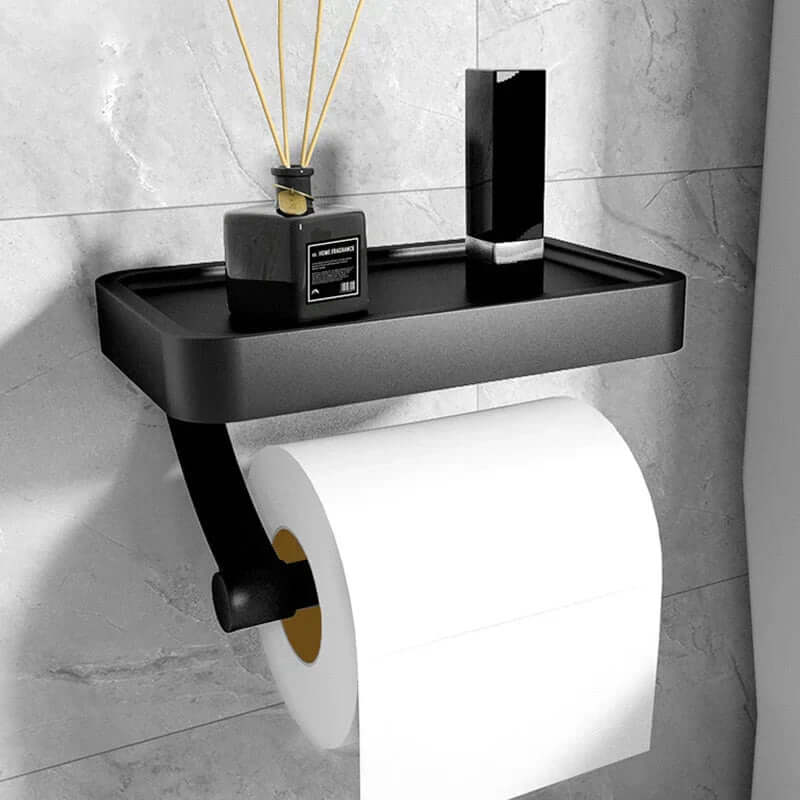 Stainless Steel Toilet Paper Holder with Storage Shelf
