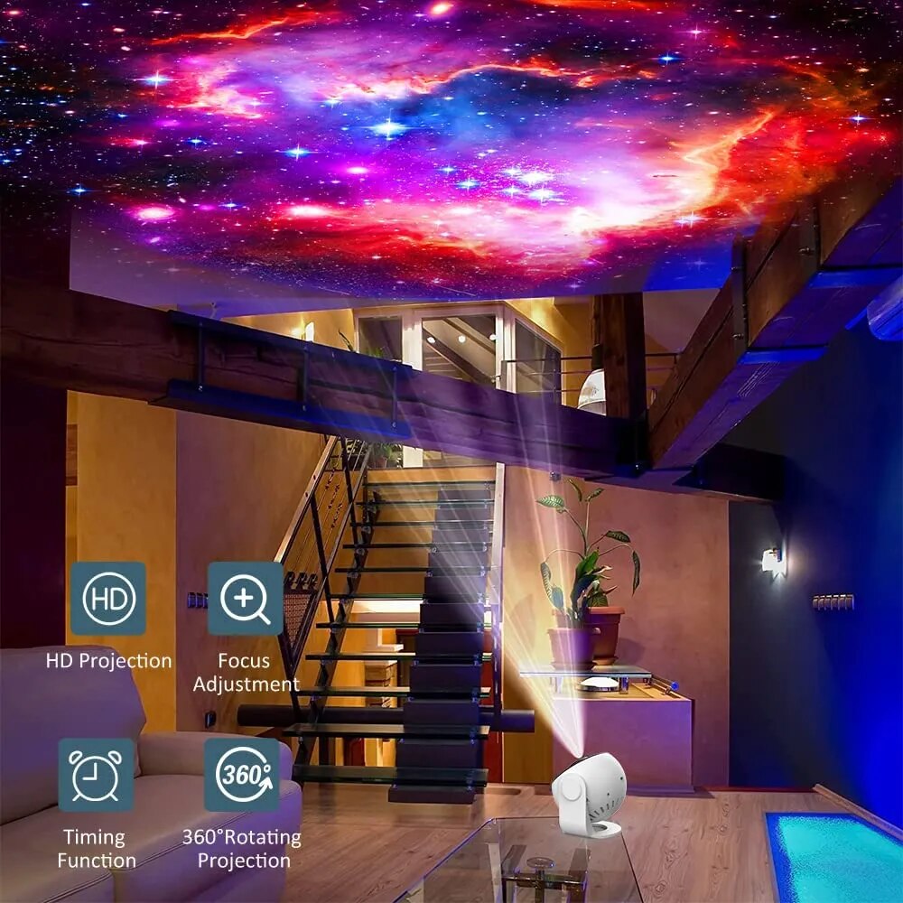 Star Projector Planetarium Light with 13 Galaxy Discs and Focus Adjustment