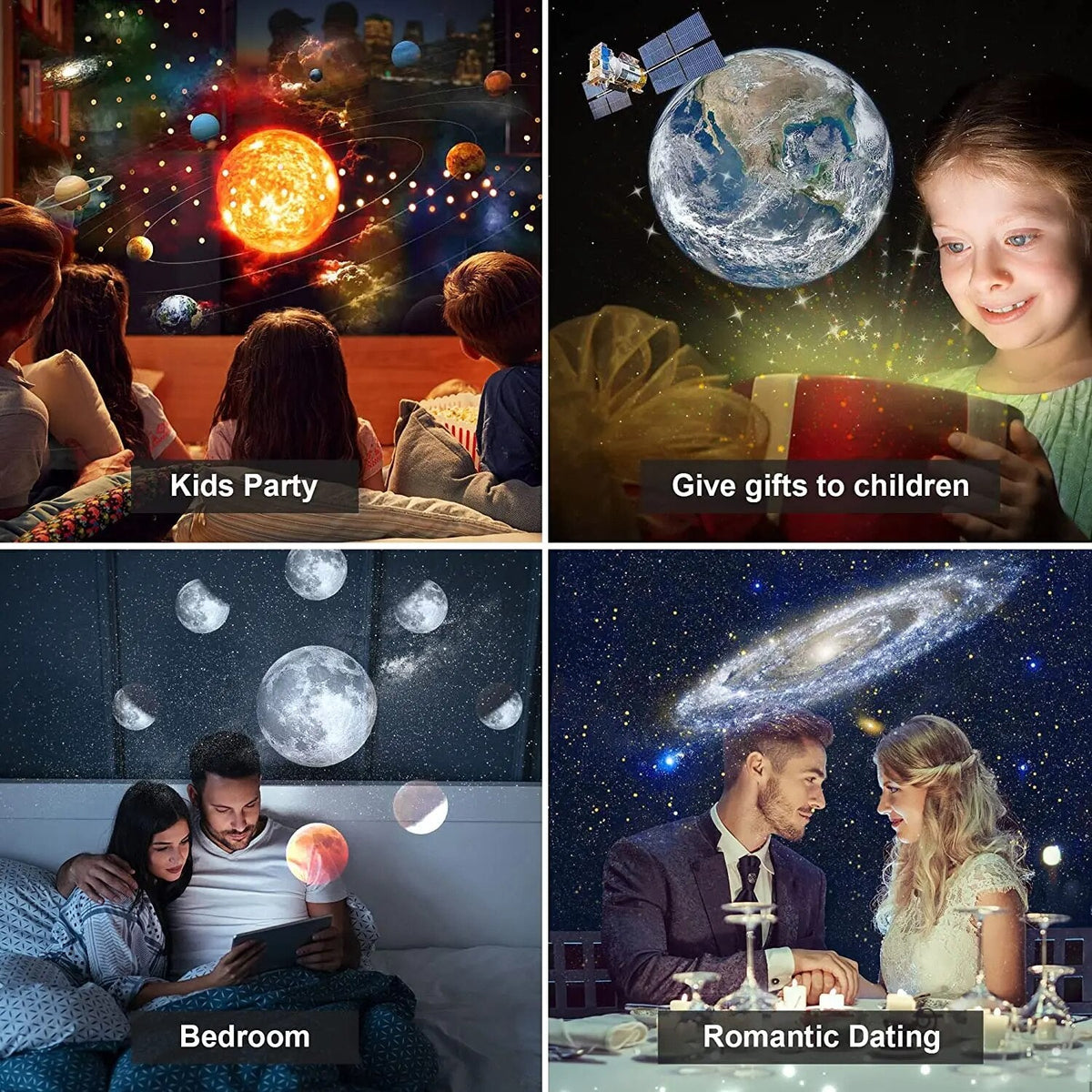 Star Projector Planetarium with 13 HD Projection Discs and Focus Adjustment