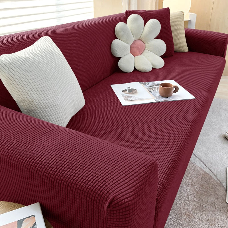 Stretch Sofa Cover with Non-Slip Fit for Standard and L-Shaped Sofas