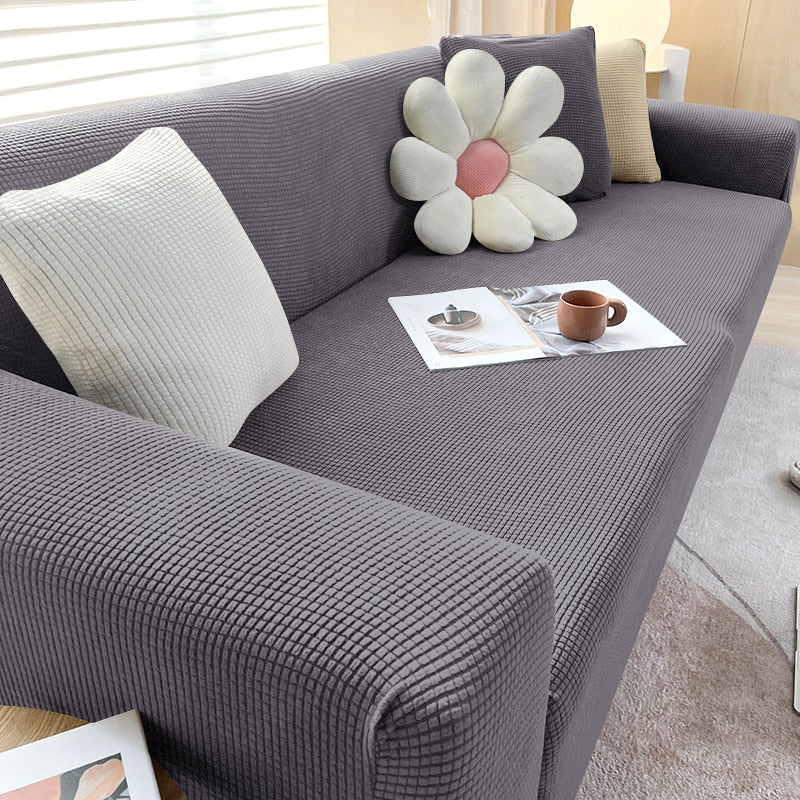 Stretch Sofa Cover with Non-Slip Fit for Standard and L-Shaped Sofas