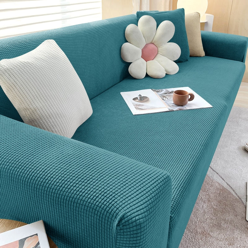 Stretch Sofa Cover with Non-Slip Fit for Standard and L-Shaped Sofas