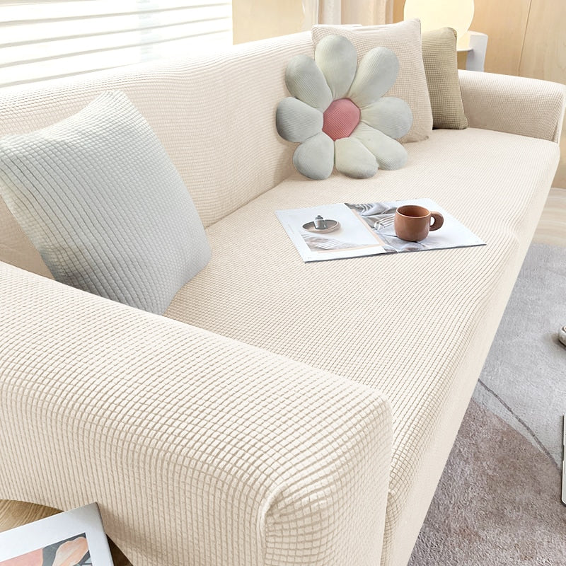 Stretch Sofa Cover with Non-Slip Fit for Standard and L-Shaped Sofas