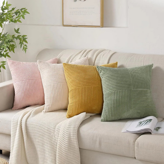 Striped Corduroy Cushion Covers 45 x 45 cm