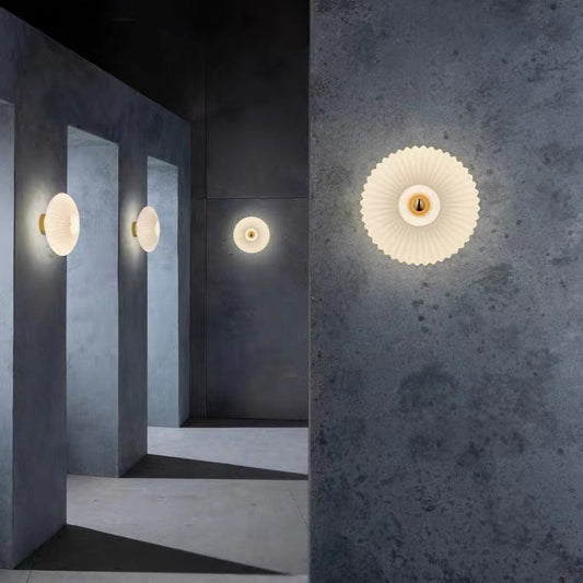 Striped Glass Disc Wall Sconce with E26 Socket