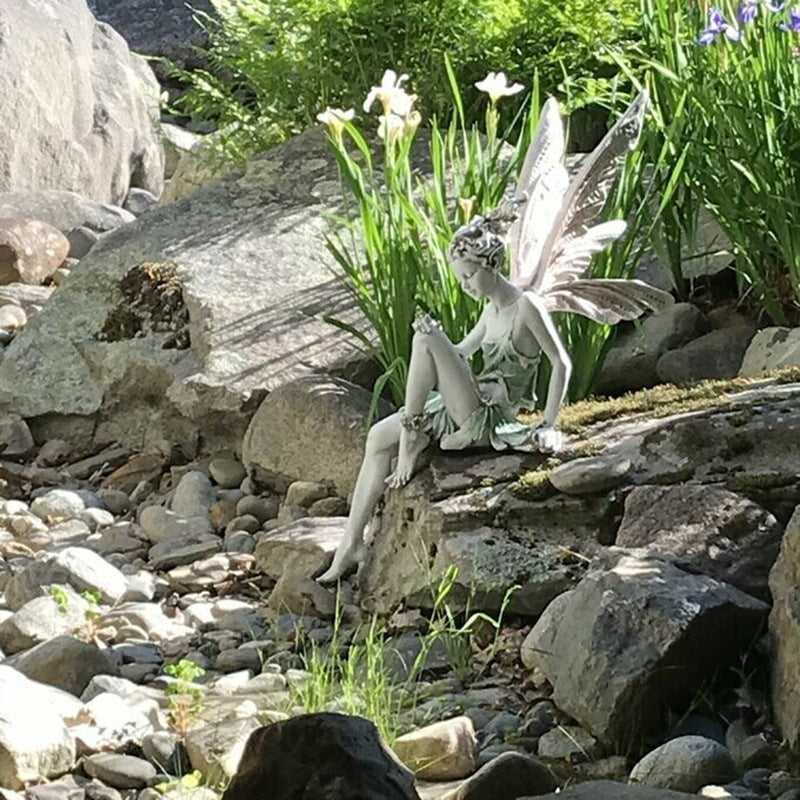 Sunflower Fairy Garden Statue Resin Outdoor Decorative Figurine