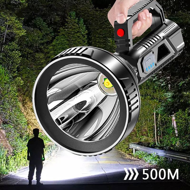 Super Bright LED Flashlight with 3 Light Modes, USB Charging and Waterproof ABS Design