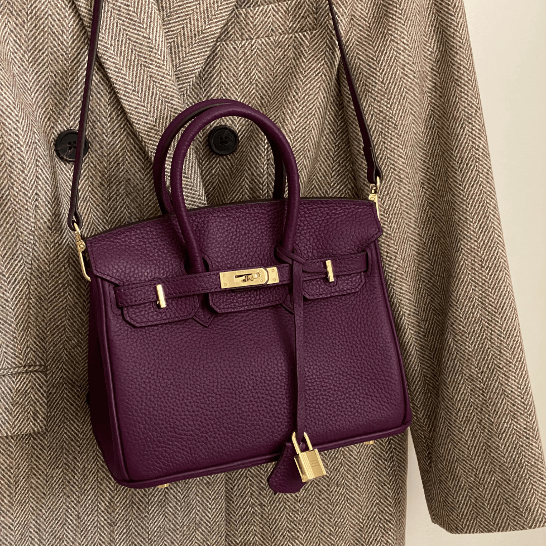 Synthetic Leather Bag with Spacious Interior and Felt Insert Organiser