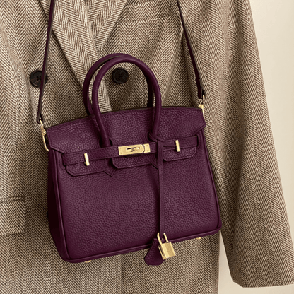 Synthetic Leather Bag with Spacious Interior and Felt Insert Organiser