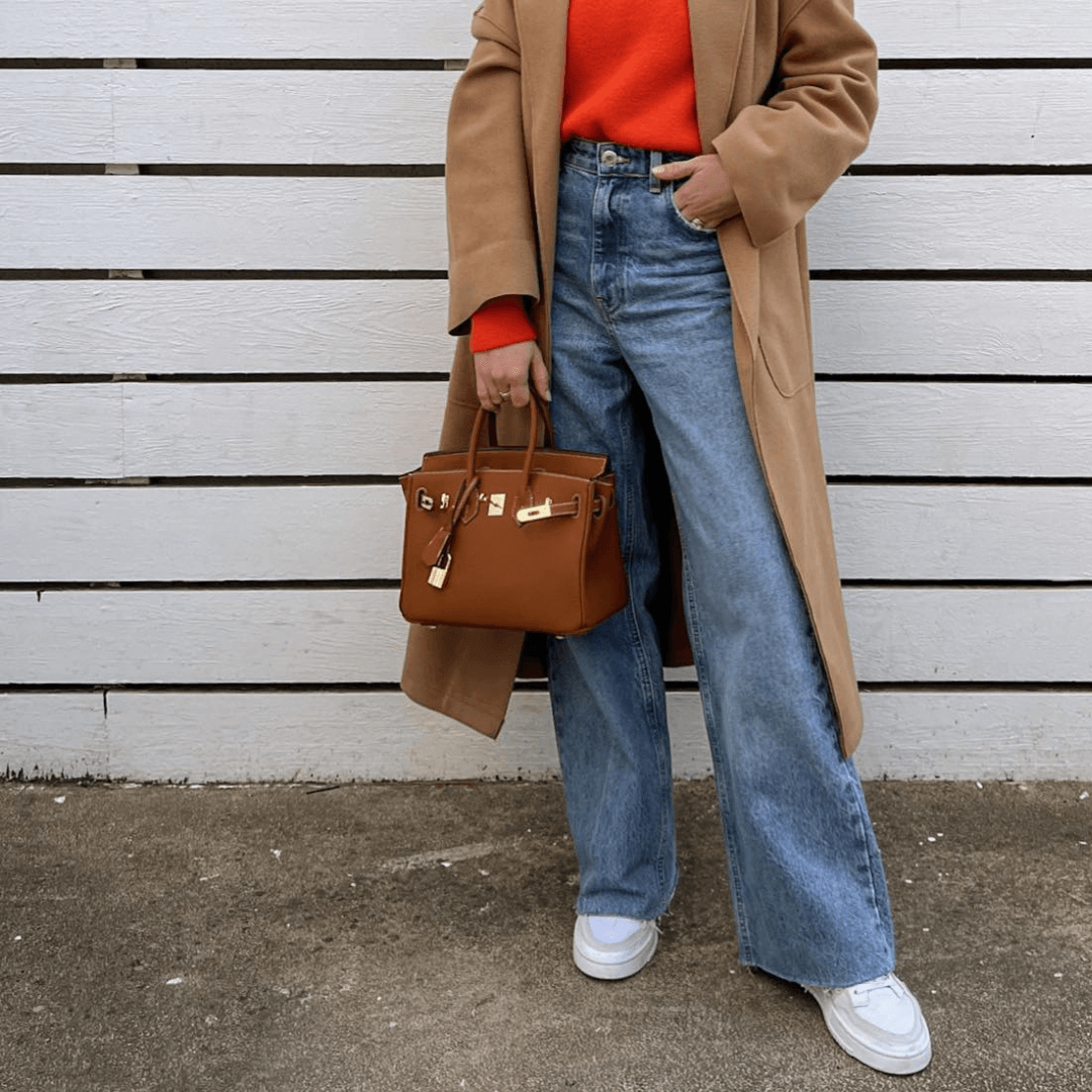 Synthetic Leather Bag with Spacious Interior and Felt Insert Organiser