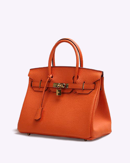 Synthetic Leather Bag with Spacious Interior and Felt Insert Organiser