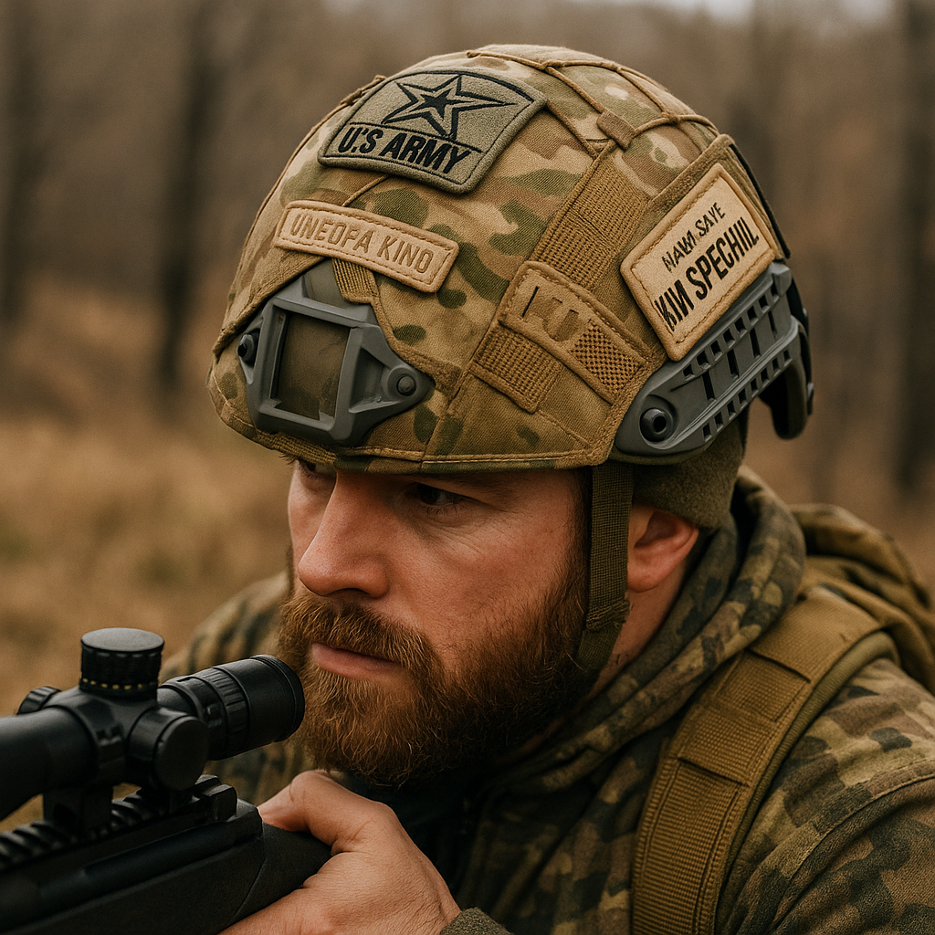 Tactical Helmet Cover with MOLLE and Hook-and-Loop Attachment System