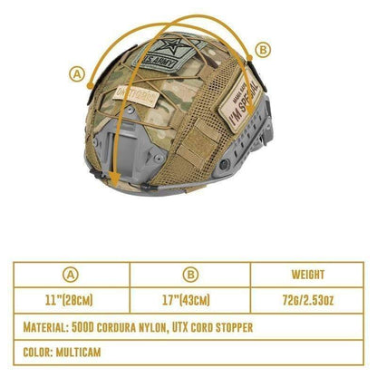 Tactical Helmet Cover with MOLLE and Hook-and-Loop Attachment System